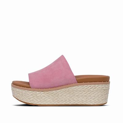 Fitflop Eloise Espadrille Suede Wedge Slides - Keilsandaletten Damen - Rosa (LDZ548792)